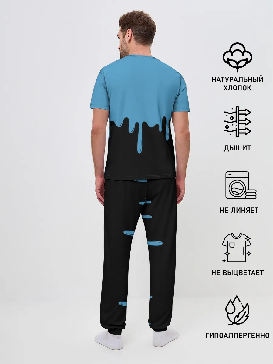Мужская пижама с брюками / FORTNITE - Black&Blue
