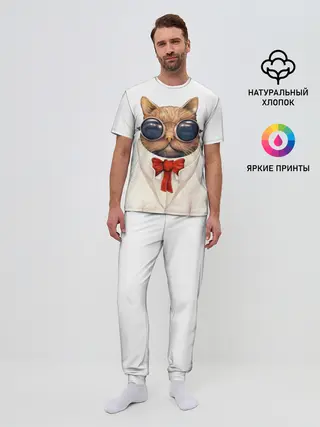 Мужская пижама с брюками / Кот