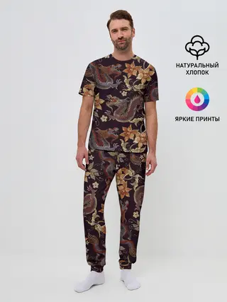 Мужская пижама с брюками / Японские драконы