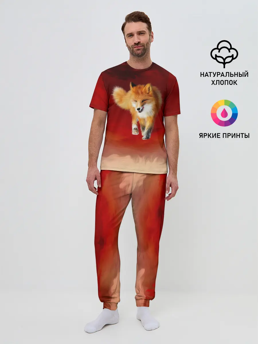 Мужская пижама с брюками / Огненная Лиса