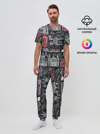 Мужская пижама с брюками / Лондон