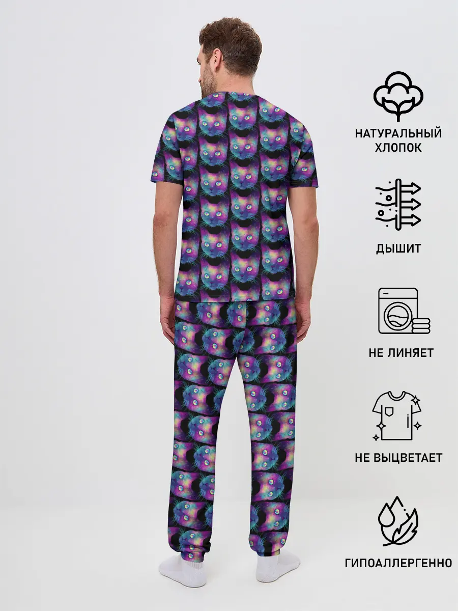Мужская пижама с брюками / Cat Space
