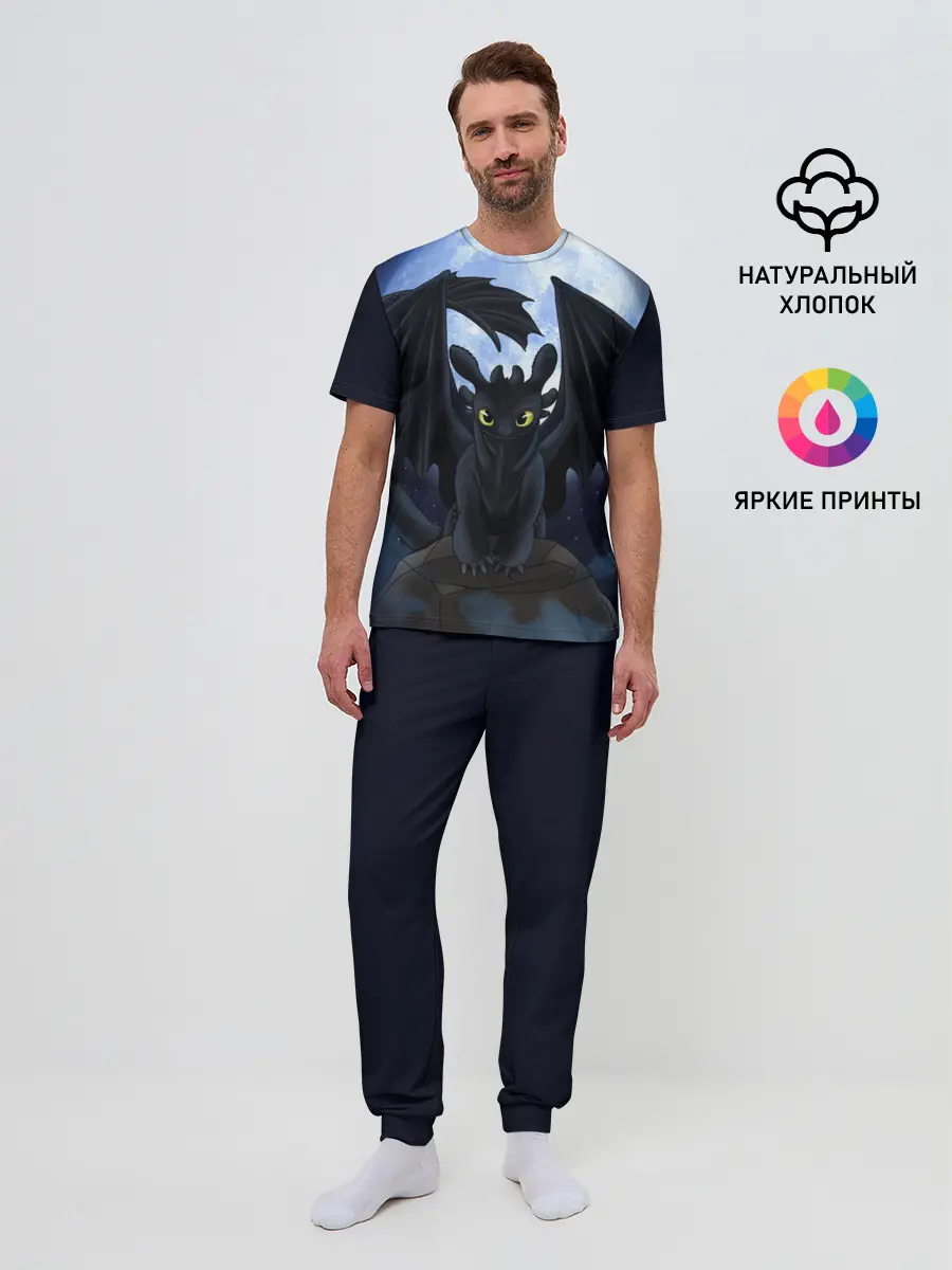 Мужская пижама с брюками / ночная фурия