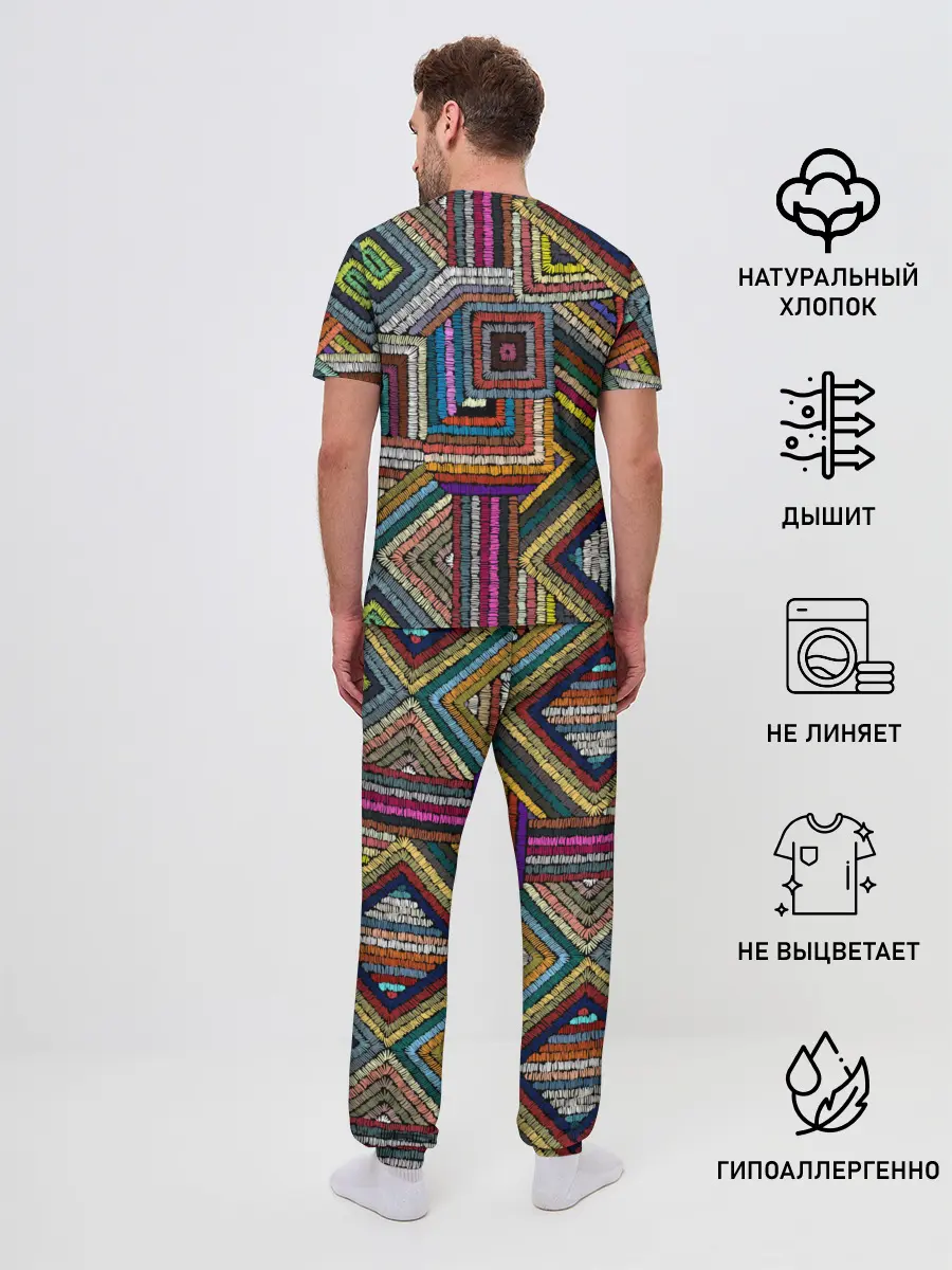 Мужская пижама с брюками / Этнический орнамент
