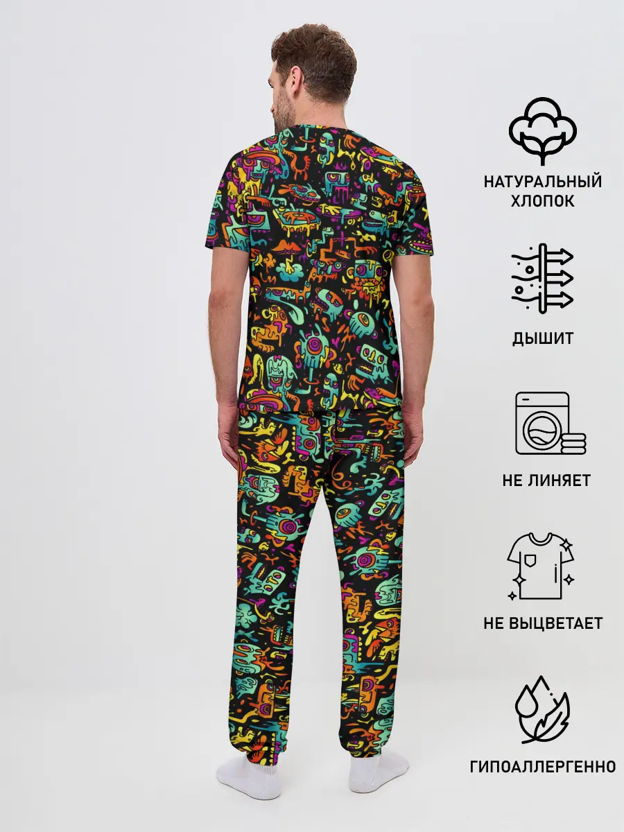 Мужская пижама с брюками / Кислотный Диджей