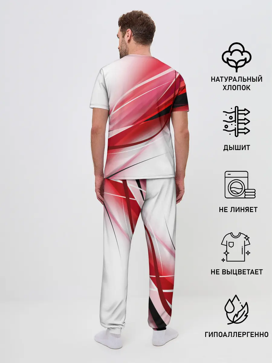 Мужская пижама с брюками / Красная линия