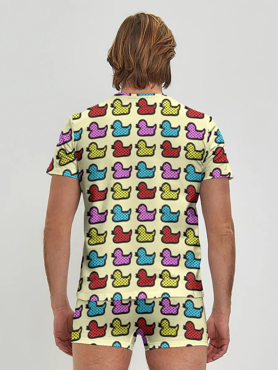 Мужские трусы с футболкой / Утиный фон | Утки | Ducks