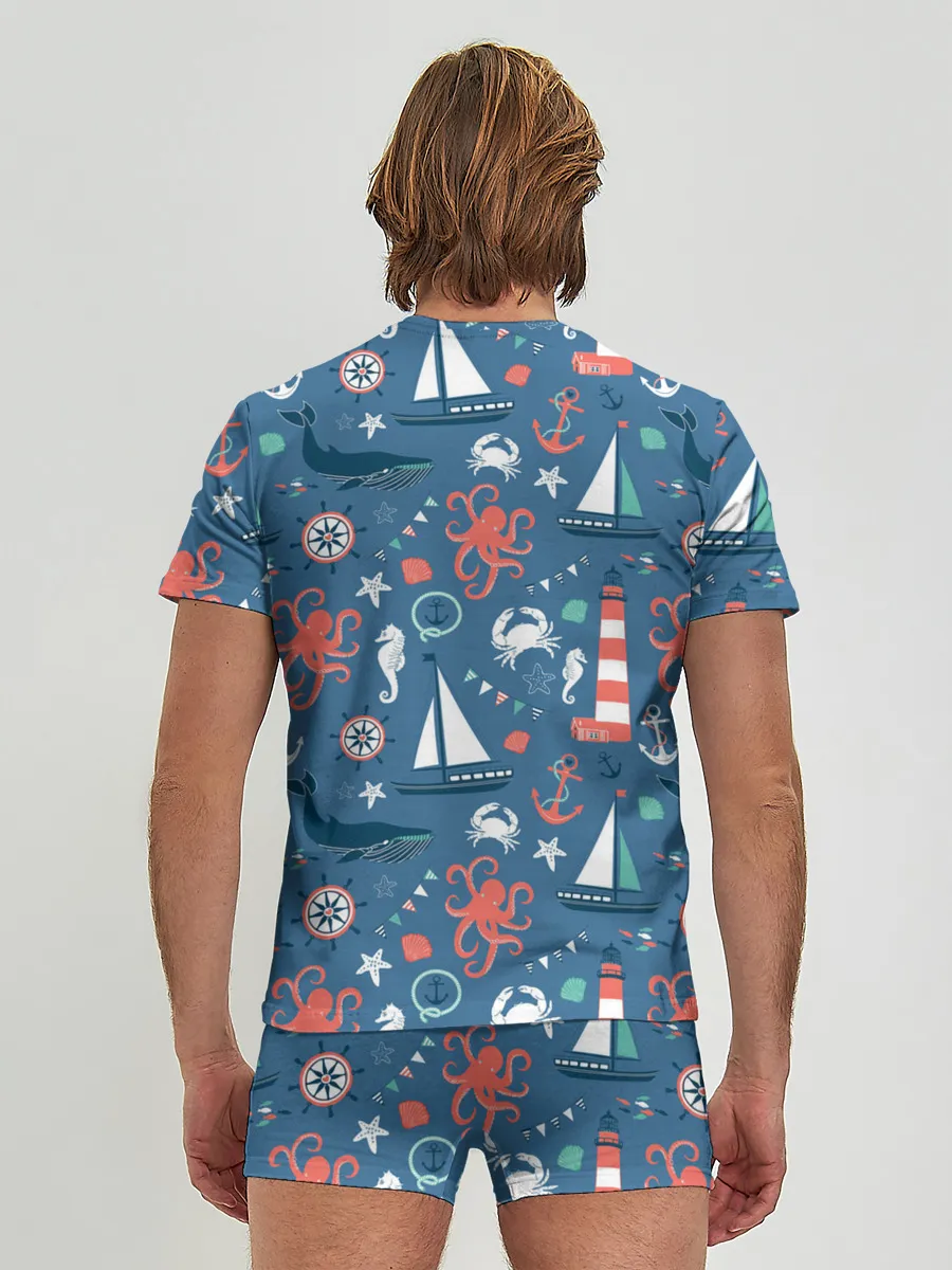 Мужские трусы с футболкой / Морские жители