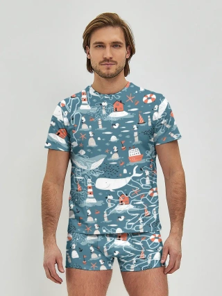 Мужские трусы с футболкой / Море и его жители