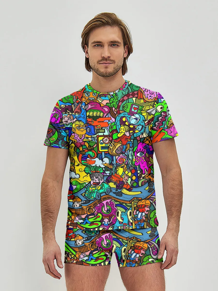 Мужские трусы с футболкой / Веселые узоры