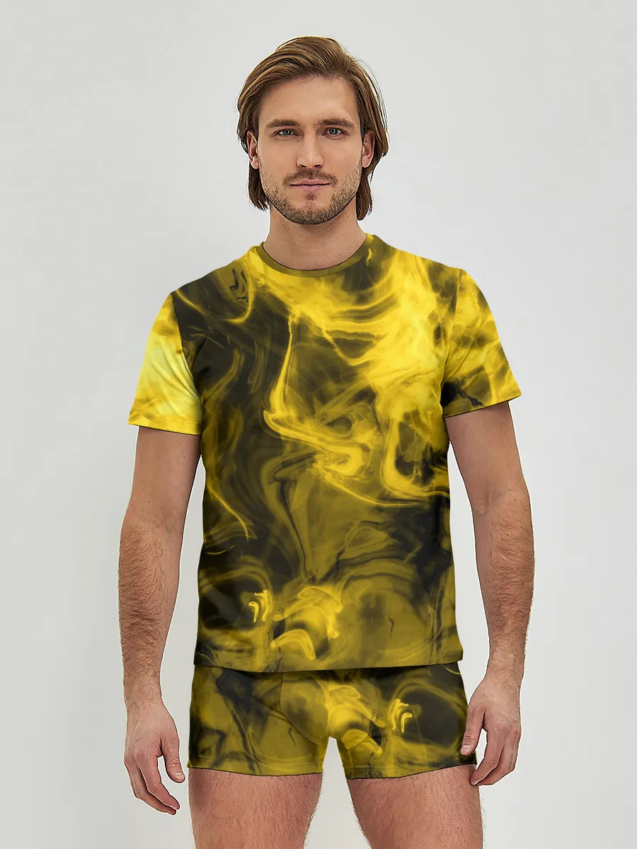 Мужские трусы с футболкой / Желтый Неоновый Дым