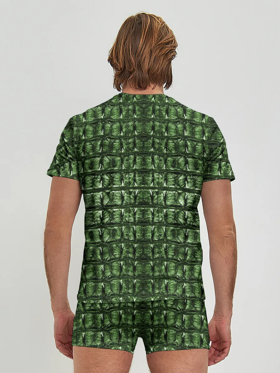 Мужские трусы с футболкой / Текстура Аллигатора