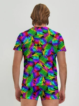 Мужские трусы с футболкой / Неоновый папоротник