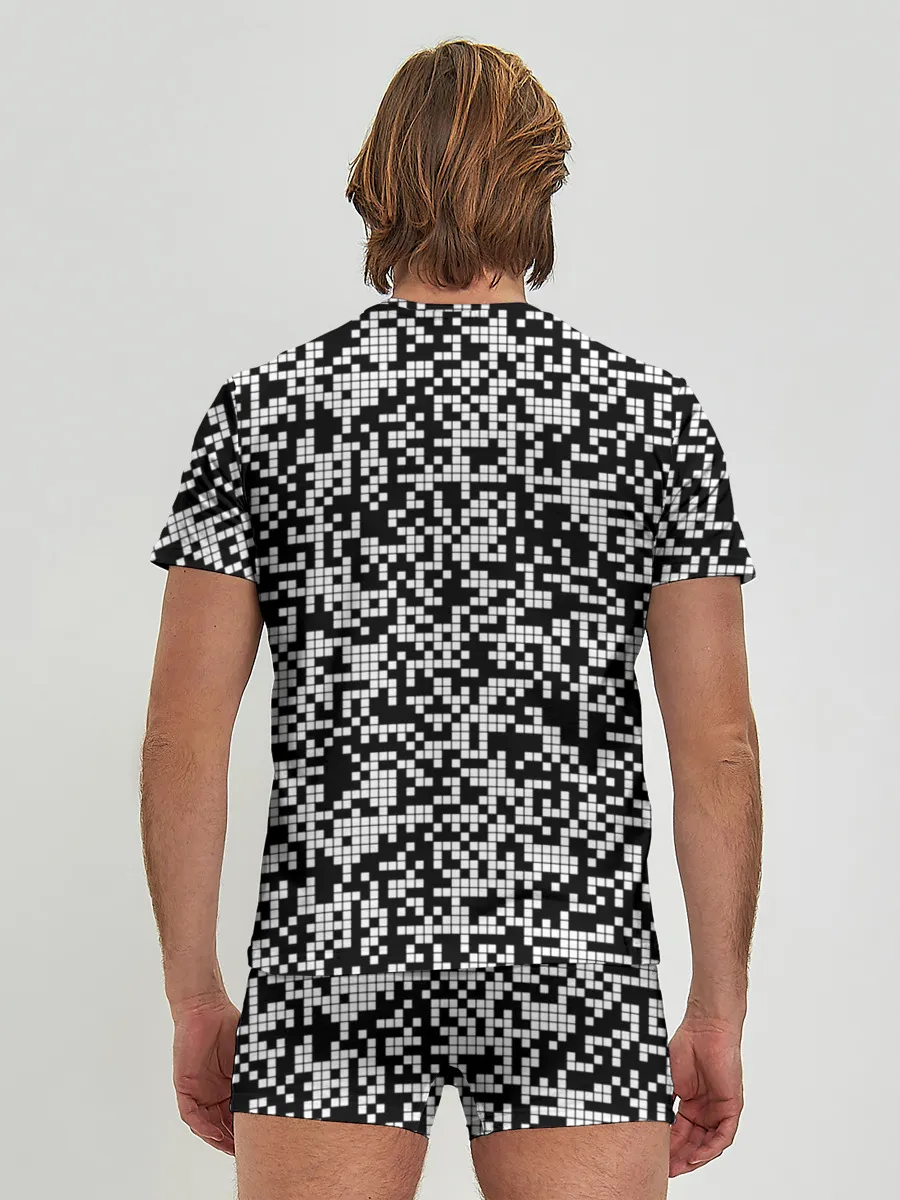 Мужские трусы с футболкой / Пиксельная Текстура