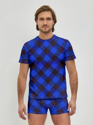 Мужские трусы с футболкой / В клетку