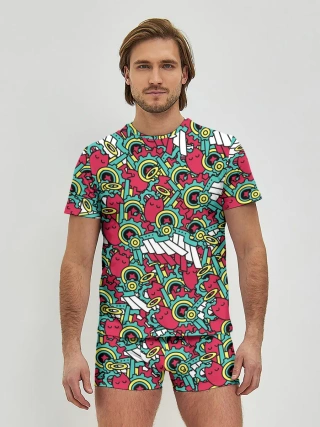 Мужские трусы с футболкой / РЭКИ КЯН ПАТТЕРН | SK8