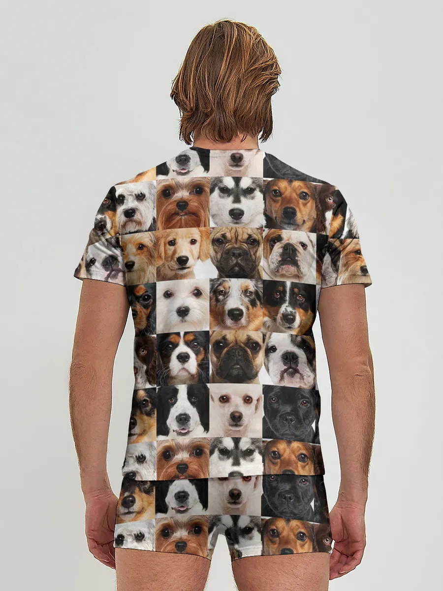 Мужские трусы с футболкой / Я ЛЮБЛЮ СОБАК / I LOVE DOGS