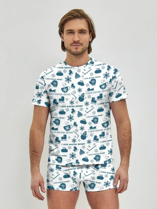 Мужские трусы с футболкой / Зимние виды спорта