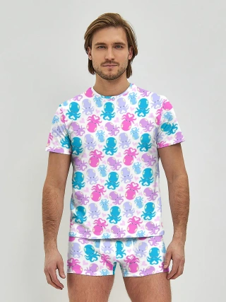 Мужские трусы с футболкой / Осьминоги