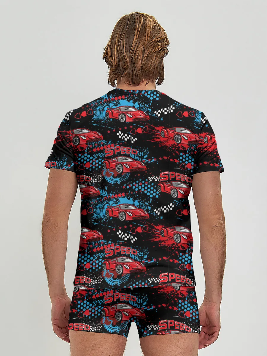 Мужские трусы с футболкой / Гоночная машинка