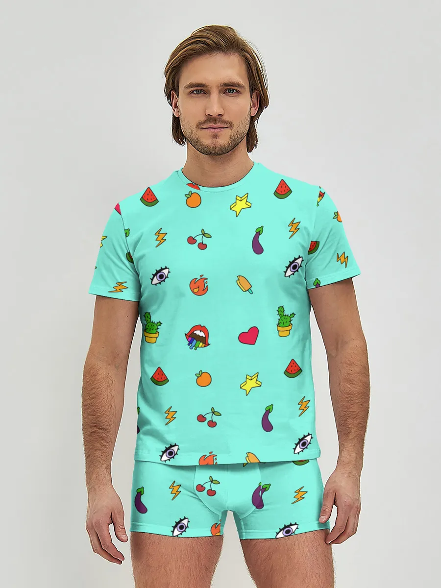 Мужские трусы с футболкой / Смайлики - Эмодзи