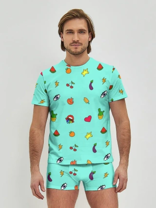 Мужские трусы с футболкой / Смайлики - Эмодзи