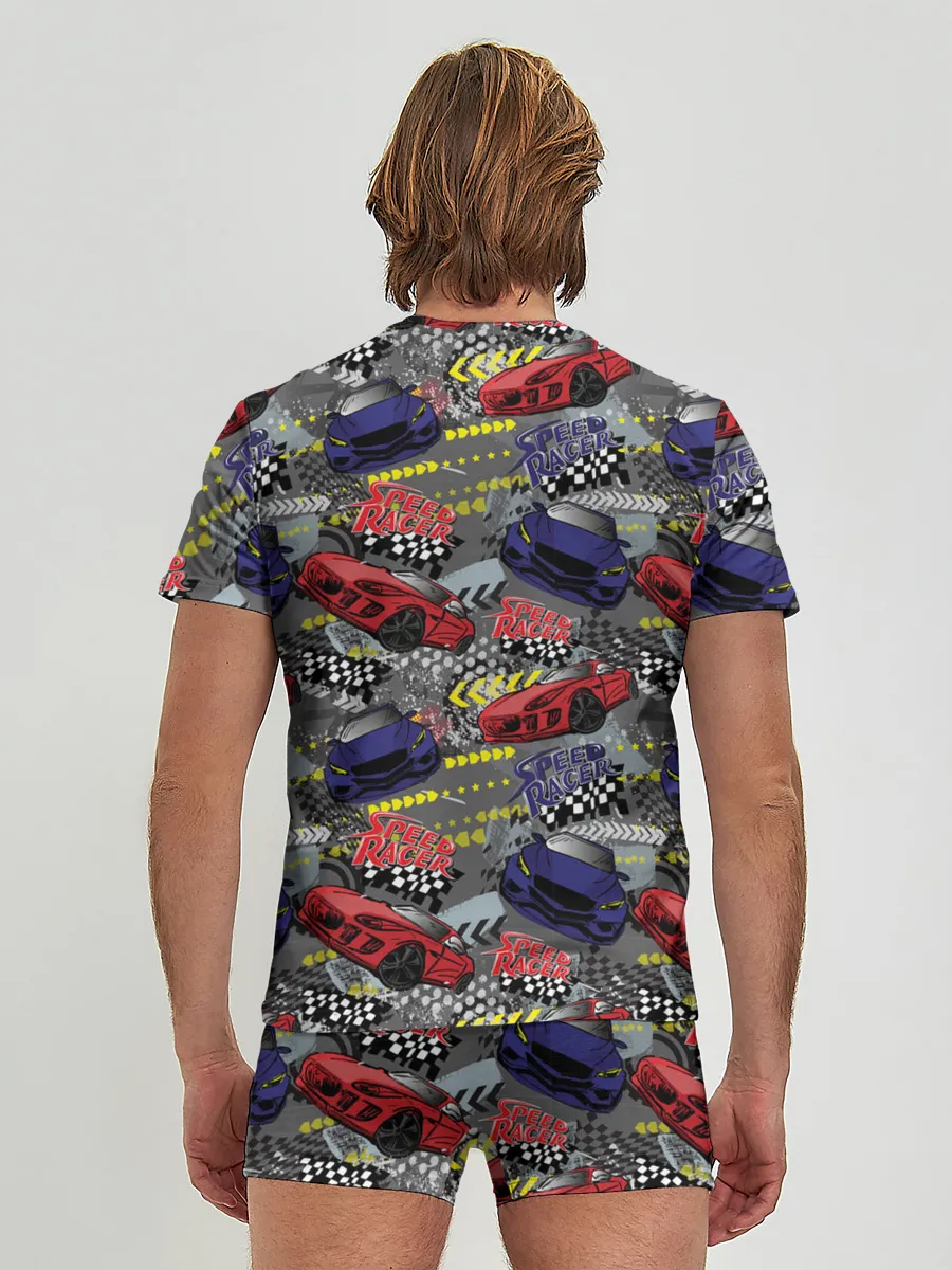 Мужские трусы с футболкой / Гоночная машина