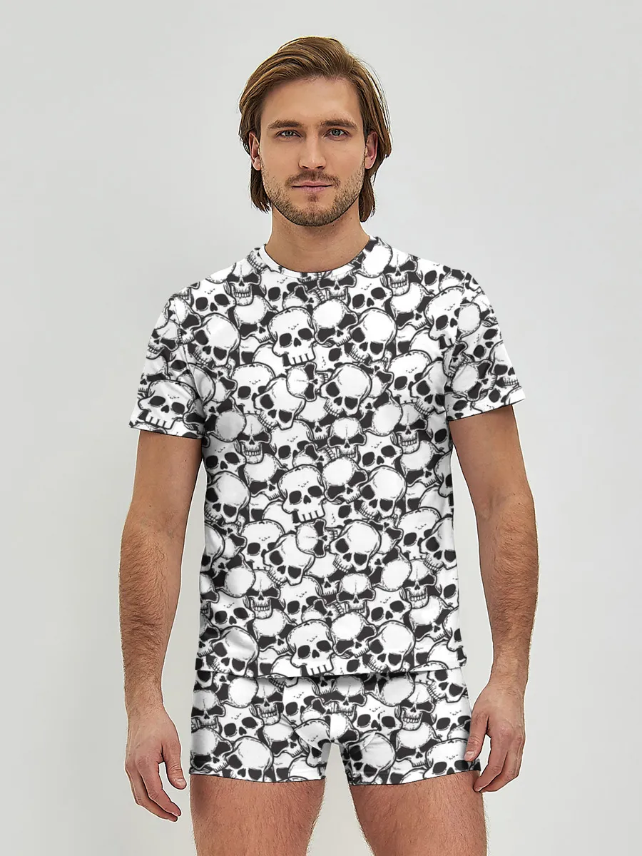 Мужские трусы с футболкой / Черепа