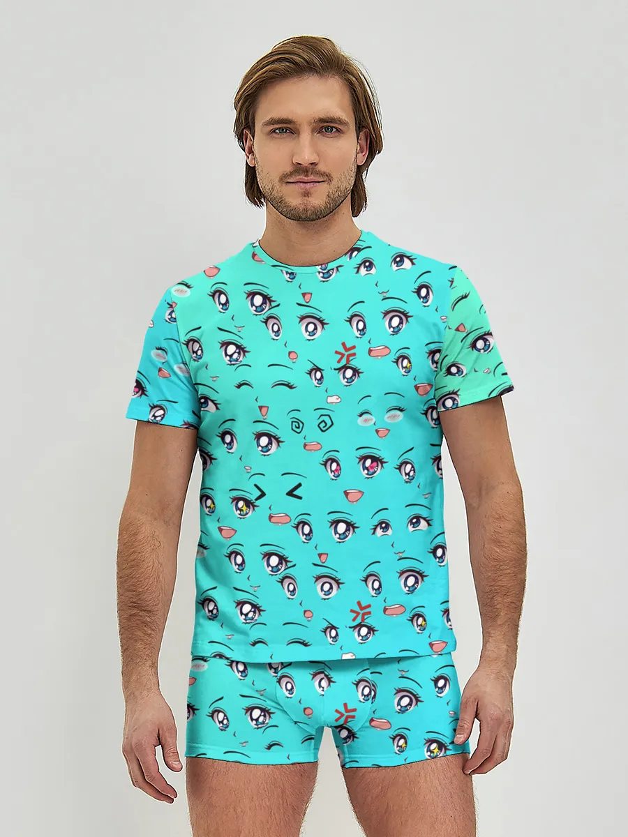 Мужские трусы с футболкой / Аниме эмоции