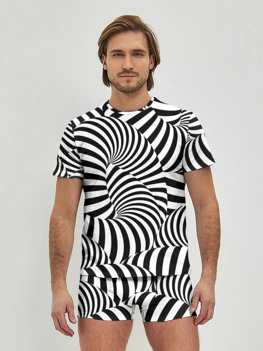 Мужские трусы с футболкой / Гипнотическая абстракция