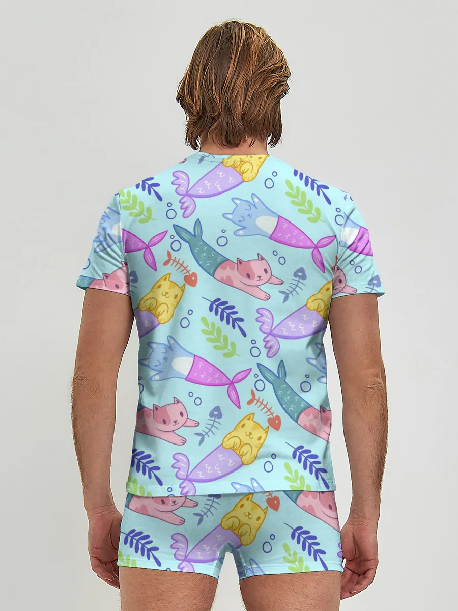 Мужские трусы с футболкой / КОТЫ РУСАЛКИ