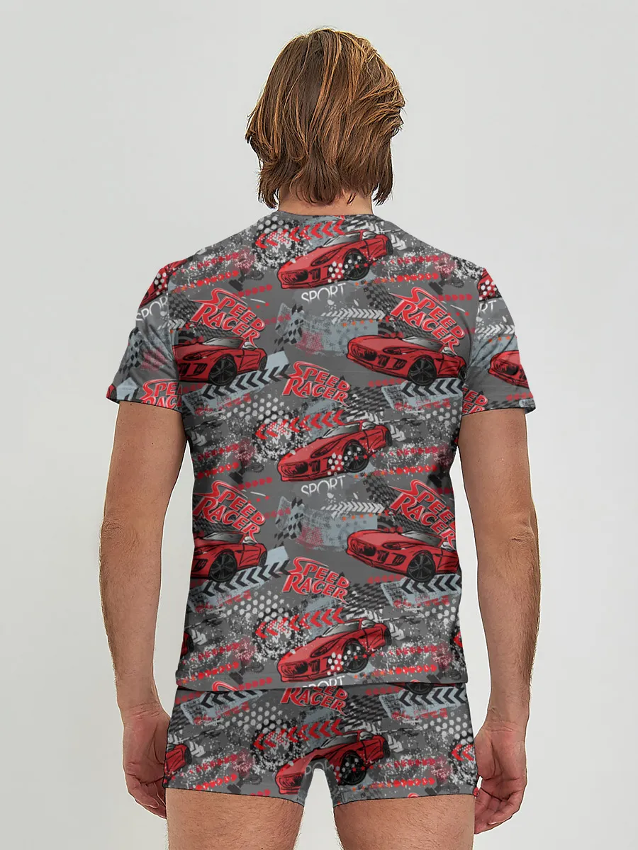 Мужские трусы с футболкой / Гоночная машина