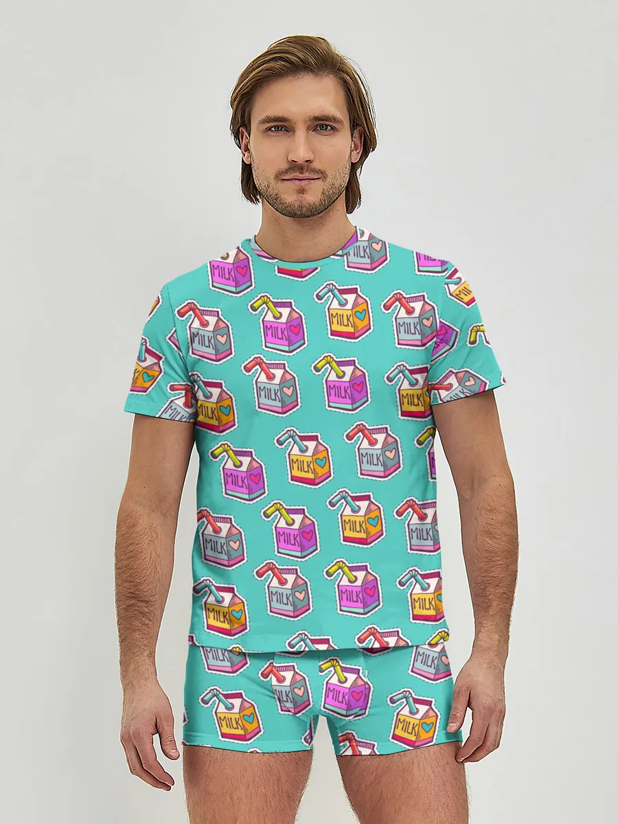 Мужские трусы с футболкой / Коробки молока MILK