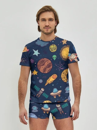 Мужские трусы с футболкой / Космический мир
