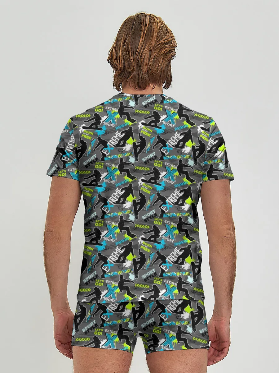 Мужские трусы с футболкой / Сноуборд