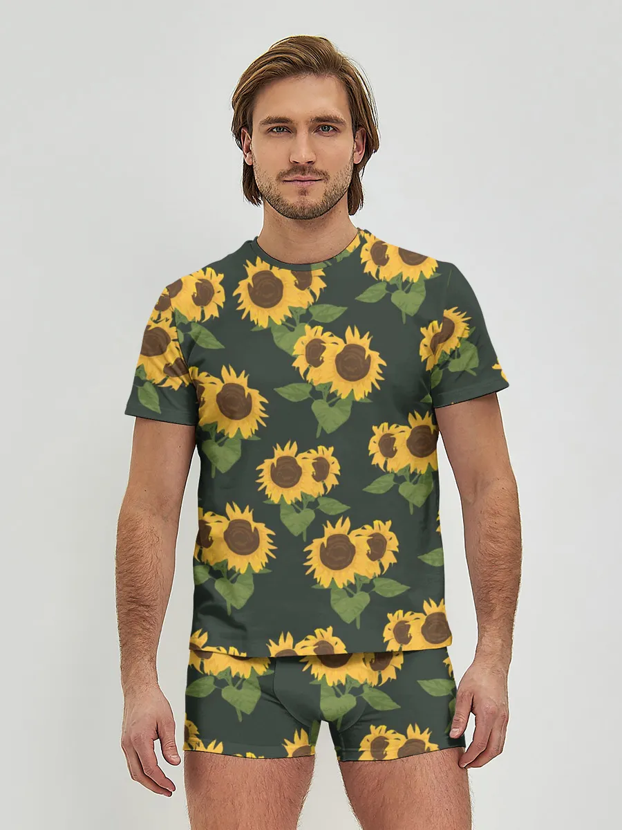 Мужские трусы с футболкой / Подсолнухи