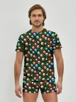 Мужские трусы с футболкой / Бильярд