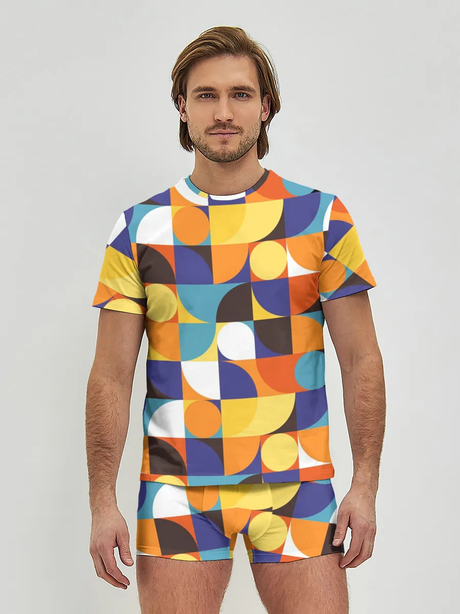 Мужские трусы с футболкой / Геометрия