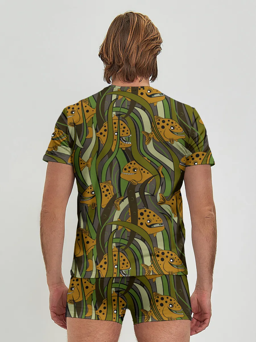 Мужские трусы с футболкой / Пираньи камуфляж