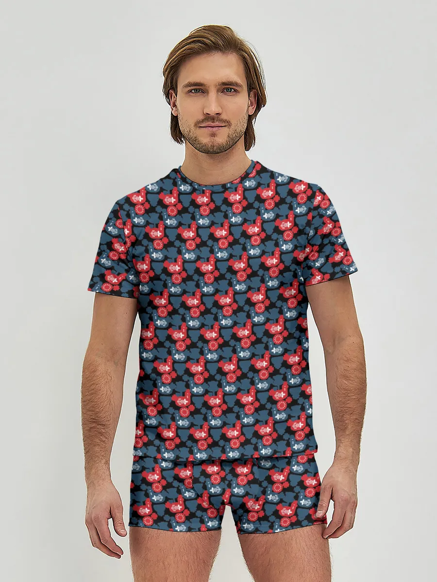 Мужские трусы с футболкой / Птичьи узоры