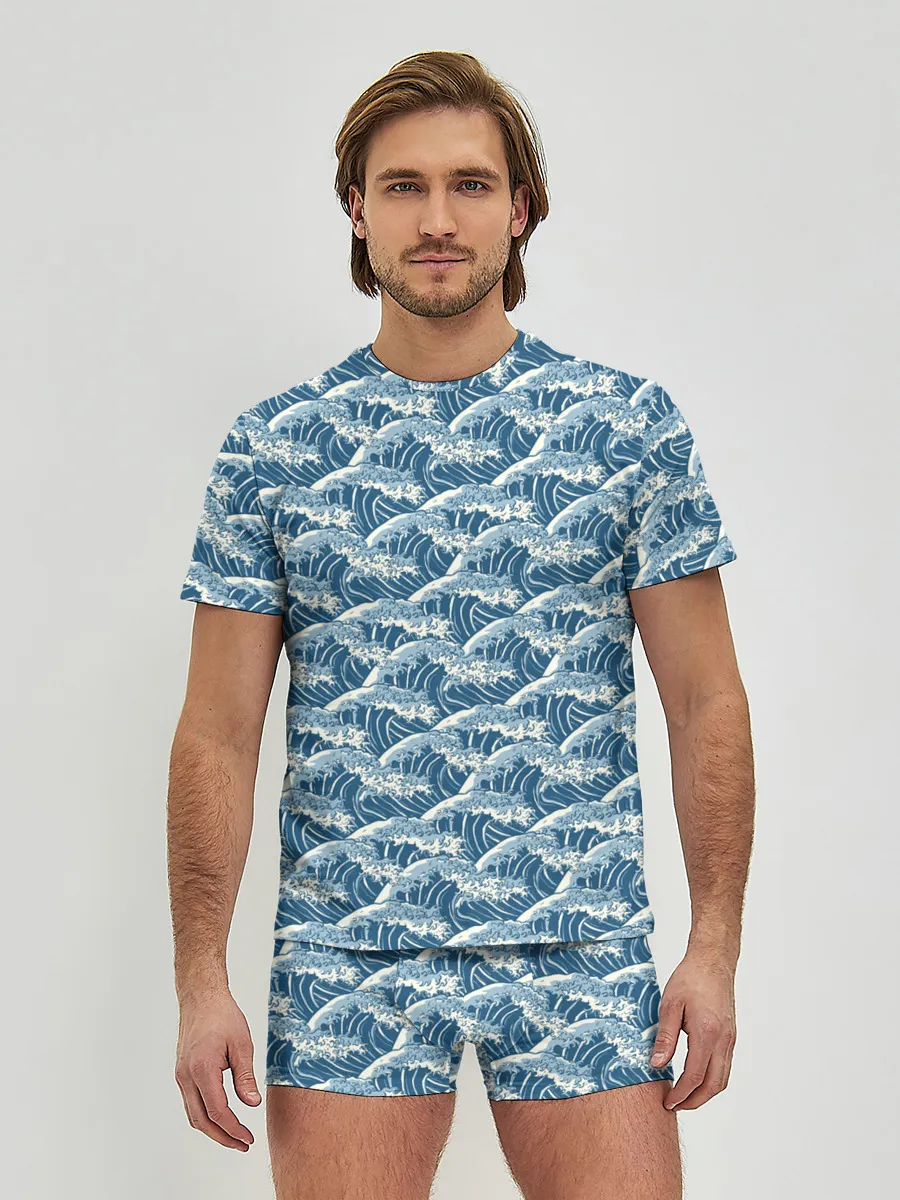 Мужские трусы с футболкой / Волны