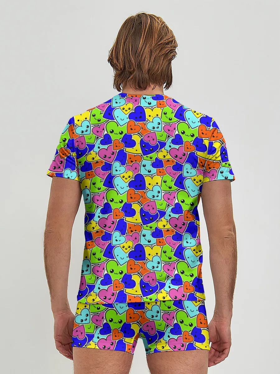 Мужские трусы с футболкой / Сердечки