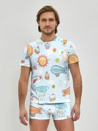 Мужские трусы с футболкой / Детские рисунки