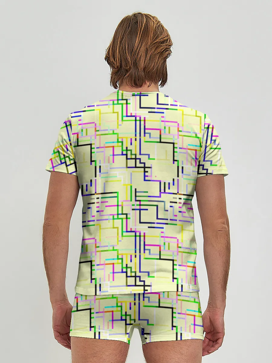 Мужские трусы с футболкой / Geometric Color