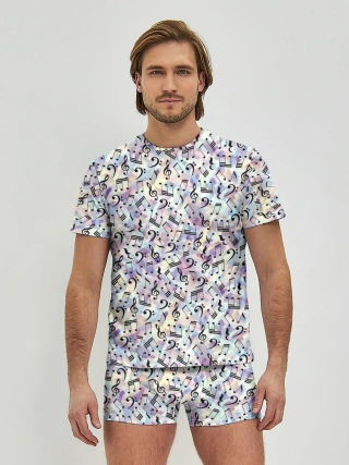 Мужские трусы с футболкой / Музыкальные Ноты