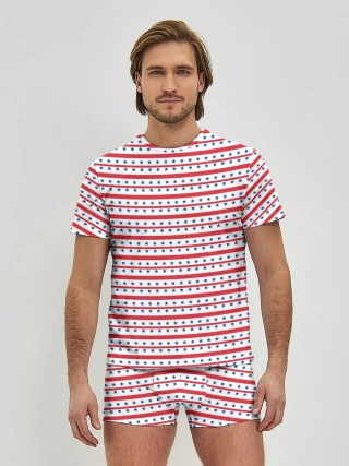 Мужские трусы с футболкой / Звезды с полосками