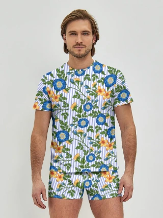 Мужские трусы с футболкой / Цветочки