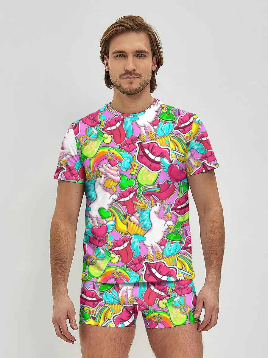 Мужские трусы с футболкой / Губы фреш