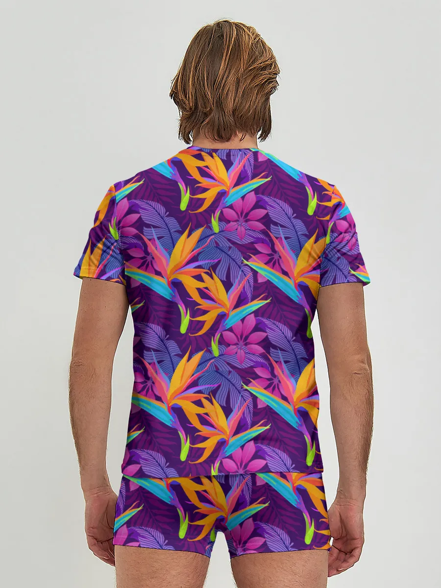 Мужские трусы с футболкой / Тропические листья