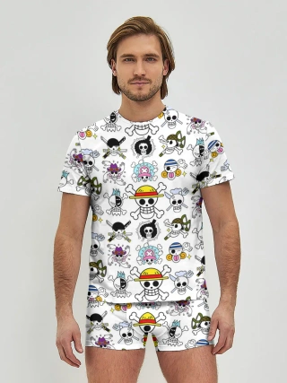 Мужские трусы с футболкой / Веселые Роджеры пиратов Соломенной Шляпы